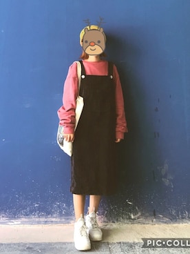 「NIKE（ナイキ）のアイテム（その他シューズ、ホワイト系）」を使った、leegali-さん（レディース）の冬コーディネート