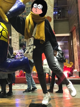 「NIKE（ナイキ）のアイテム（バッグ、ホワイト系）」を使った、leegali-さん（レディース）の冬コーディネート