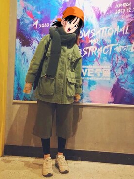「ZARA（ザラ）のアイテム（デニムジャケット、グリーン系）」を使った、leegali-さん（レディース）の春コーディネート