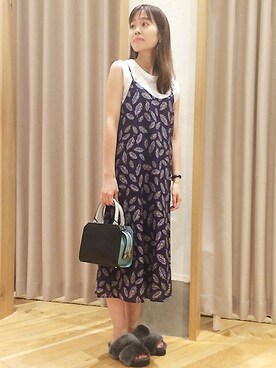「FREDY&GLOSTER（フレディアンドグロスター）のアイテム（Tシャツ/カットソー）」を使った、はるさん（レディース・160cm）の夏コーディネート