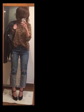 「ベルイエロー」｜「アイテム（ブルゾン）」を使った、yucaさん（レディース・156cm）の春コーディネート