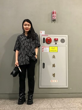 「UNUSED」｜「アイテム（その他）」を使った、呉スミンさん（レディース・165cm）の夏コーディネート