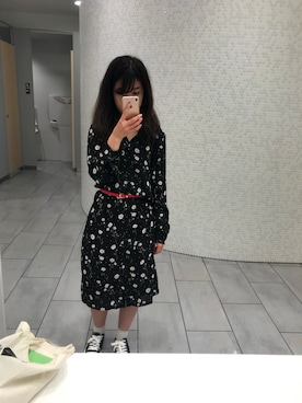 「アイテム（シャツワンピース）」を使った、えーりさん（レディース・155cm・10代）の秋コーディネート