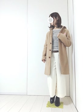 「無地党」｜「アイテム（ブーティ）」を使った、sa…⁂さん（レディース・152cm）の冬コーディネート