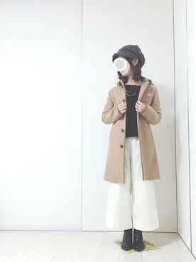 「無地党」｜「アイテム（ブーツ）」を使った、sa…⁂さん（レディース・152cm）の冬コーディネート