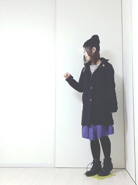 「無地党」｜「アイテム（その他アウター）」を使った、sa…⁂さん（レディース・152cm）の冬コーディネート