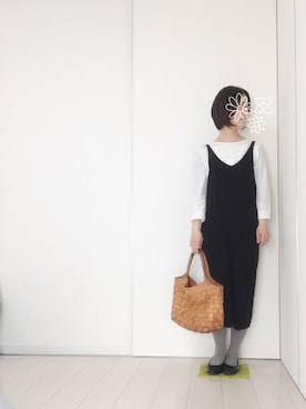 「無地党」｜「アイテム（ワンピース/ドレス）」を使った、sa…⁂さん（レディース・152cm）の冬コーディネート