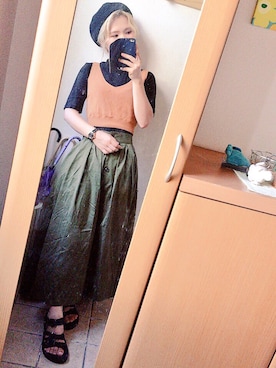 「pink adobe（ピンクアドベ）のアイテム（帽子）」を使った、YASUさん（レディース・157cm）の夏コーディネート