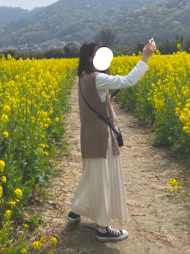 「GRL（グレイル）のプリーツスカート（スカート）」を使った、ゆきさん（レディース・156cm）の春コーディネート