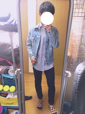 「TOY・DIMENSIONのアイテム（デニムジャケット、ブルー系）」を使った、しょうへいさん（メンズ・167cm）の春コーディネート