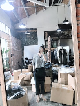 「STYLENANDA（スタイルナンダ）のアイテム（モカシン/デッキシューズ）」を使った、猴崽子さん（レディース・169cm）の春コーディネート