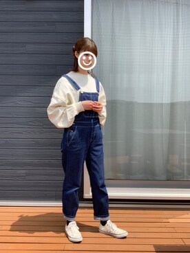 「ＧＷ」｜「アイテム（オールインワン・サロペット）」を使った、AYANA.さん（レディース・158cm）の春コーディネート