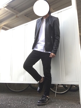 「UNIQLO（ユニクロ）のWOMEN ウルトラストレッチジーンズ（デニムパンツ）」を使った、うめちぃさん（メンズ・157cm）の秋コーディネート