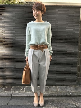 「FRAMeWORK（フレームワーク）のアイテム（パンツ）」を使った、FRAMeWORK tomomiさん（レディース・168cm）の冬コーディネート