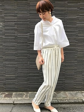 「FRAMeWORK（フレームワーク）のアイテム（パンツ）」を使った、FRAMeWORK tomomiさん（レディース・168cm）の春コーディネート