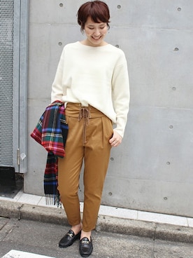 「カシミヤ」｜FRAMeWORK tomomiさん（レディース・168cm）の秋コーディネート