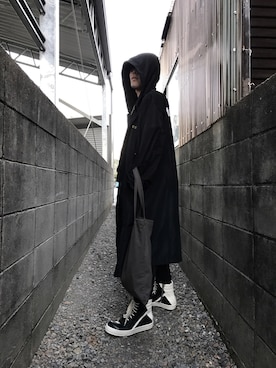 「vetements」｜「アイテム（ポンチョ）」を使った、タカムラ ショウタさん（メンズ・173cm）の冬コーディネート