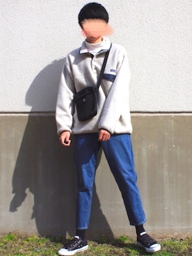 「CONVERSE（コンバース）のconverse コンバース ALL STAR V-3 OX オールスター V-3 オックス 32168741 BLACK（スニーカー）」を使った、syogoさん（メンズ・178cm）の春コーディネート