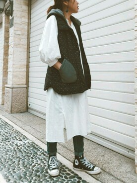「通勤穿搭」｜「アイテム（ワンピース/ドレス）」を使った、I-chiさん（レディース・168cm）の春コーディネート