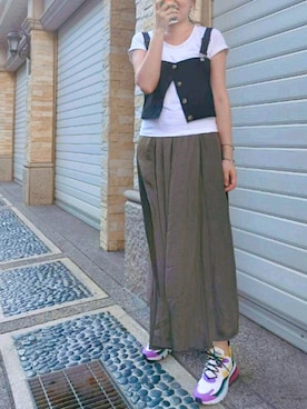「通勤穿搭」｜「アイテム（その他トップス）」を使った、I-chiさん（レディース・168cm）の春コーディネート