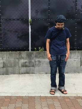 「アイテム（ゴールド系）」を使った、タカシマ ヨシノブさん（メンズ・168cm）の夏コーディネート