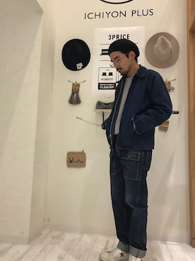 「14+（イチヨンプラス）のアイテム」を使った、タカシマ ヨシノブさん（メンズ・168cm）の秋コーディネート