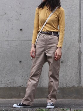 「THE SHINZONE（ザ　シンゾーン）のハイウエストチノパンツ（チノパンツ）」を使った、mai_haruさん（レディース・170cm）の秋コーディネート