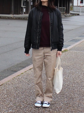 「THE SHINZONE（ザ　シンゾーン）のハイウエストチノパンツ（チノパンツ）」を使った、mai_haruさん（レディース・170cm）の秋コーディネート