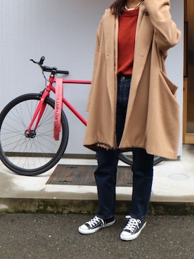 「BASISBROEK（バシスブルック）のアイテム（ジャケット/アウター）」を使った、mai_haruさん（レディース・170cm）の冬コーディネート