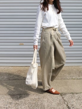 「YAECA（ヤエカ）のアイテム」を使った、mai_haruさん（レディース・170cm）の春コーディネート