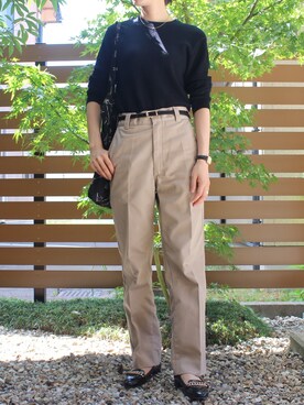 「THE SHINZONE（ザ　シンゾーン）のハイウエストチノパンツ（チノパンツ）」を使った、mai_haruさん（レディース・170cm）の秋コーディネート