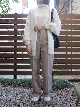 「THE SHINZONE（ザ　シンゾーン）のハイウエストチノパンツ（チノパンツ）」を使った、mai_haruさん（レディース・170cm）の冬コーディネート