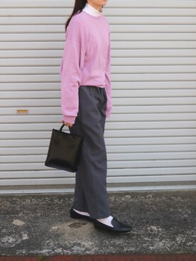 「UNIQLO（ユニクロ）のMEN ソフトタッチハイネックT（長袖）（Tシャツ/カットソー）」を使った、mai_haruさん（レディース・170cm）の春コーディネート