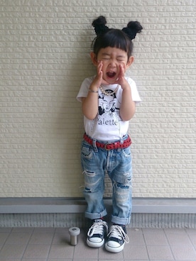 「Palette TOKYO（パレットトーキョー）のアイテム」を使った、tsugumonさん（キッズ・90cm）の春コーディネート