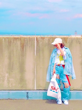 「JOYRICH（ジョイリッチ）のアイテム（キャップ）」を使った、a i R i .さん（レディース・149cm）の夏コーディネート