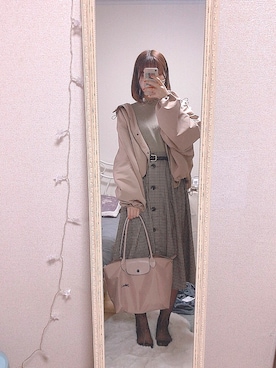 「apres jour（アプレジュール）のアイテム（ナイロンジャケット）」を使った、うみなさん（レディース・158cm）の春コーディネート
