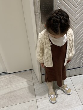 「お買い物」｜「アイテム（ワンピース/ドレス）」を使った、riichannさん（キッズ・90cm）の冬コーディネート