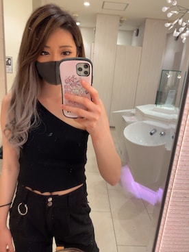 「EGOIST（エゴイスト）のアイテム（タンクトップ）」を使った、Rina♡さん（レディース・163cm）の夏コーディネート