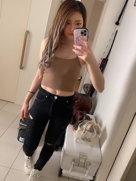 「EGOIST（エゴイスト）のアイテム（キャミソール）」を使った、Rina♡さん（レディース・163cm）の夏コーディネート