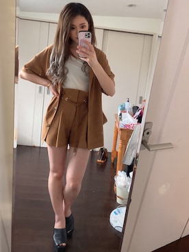 「EGOIST（エゴイスト）のアイテム（パンツ）」を使った、Rina♡さん（レディース・163cm）の夏コーディネート