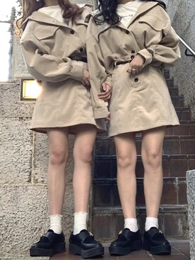 「Heather（ヘザー）のアイテム（その他アウター）」を使った、yukiさん（レディース・154cm）の秋コーディネート