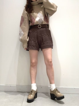 「アイテム（ドレスシューズ、ベージュ系）」を使った、yukiさん（レディース・154cm）の秋コーディネート