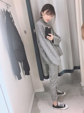 「CONVERSE（コンバース）の【CONVERSE】コンバース WOMENS ALLSTAR OX ウィメンズ オールスター ローカット（スニーカー）」を使った、NudeSASAさん（レディース・164cm）の冬コーディネート