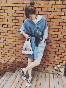 「アイテム（イヤリング）」を使った、NudeSASAさん（レディース・164cm・20代）の秋コーディネート