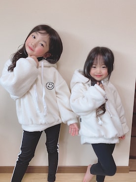 「アイテム（トップス）」を使った、coco♡neneさん（キッズ・90cm）の冬コーディネート