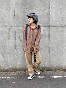 「RNA」｜「アイテム（キャスケット）」を使った、asameさん（レディース・153cm）の秋コーディネート
