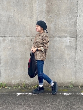 「A.P.C.」｜「アイテム（ハンチング/ベレー帽）」を使った、asameさん（レディース・153cm）の秋コーディネート