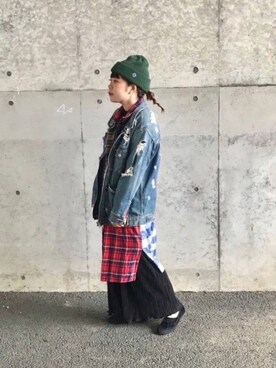 「RNA」｜「アイテム（ニットキャップ/ビーニー）」を使った、asameさん（レディース・153cm）の秋コーディネート