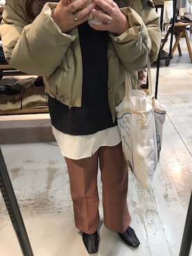 「JEANASIS（ジーナシス）のアイテム（バレエシューズ）」を使った、はるさん（レディース・164cm）の冬コーディネート