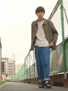 「Johnbull Private labo（ジョンブルプライベートラボ）のアイテム（ブルゾン）」を使った、純白さん（メンズ・175cm）の夏コーディネート
